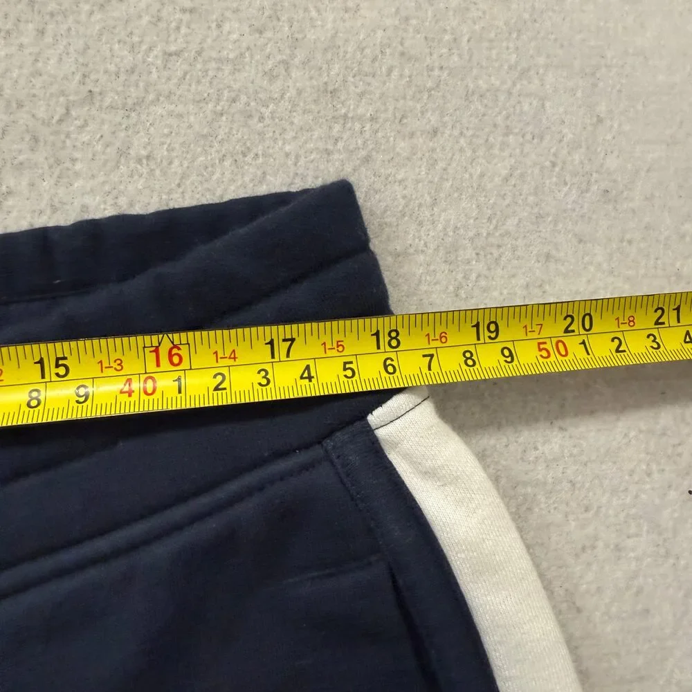 Tommy Hilfiger Mens Navy Blue Fleece Sweat Shorts Drawstring Pockets Logo Size L